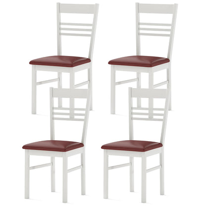 Goflame Wooden Dining Chairs Set of 2/4 Armless Kitchen Chairs w/Slat Backrest