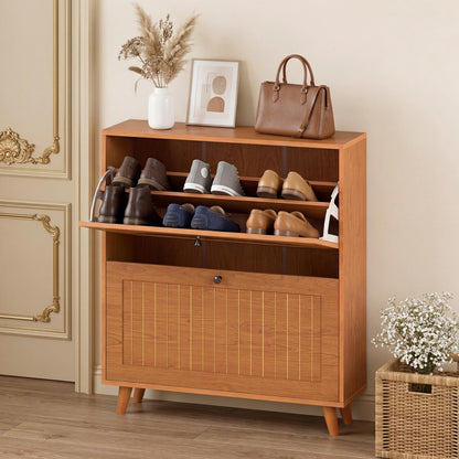 Goflame Shoe Storage Cabinet with 2 Flip Drawers