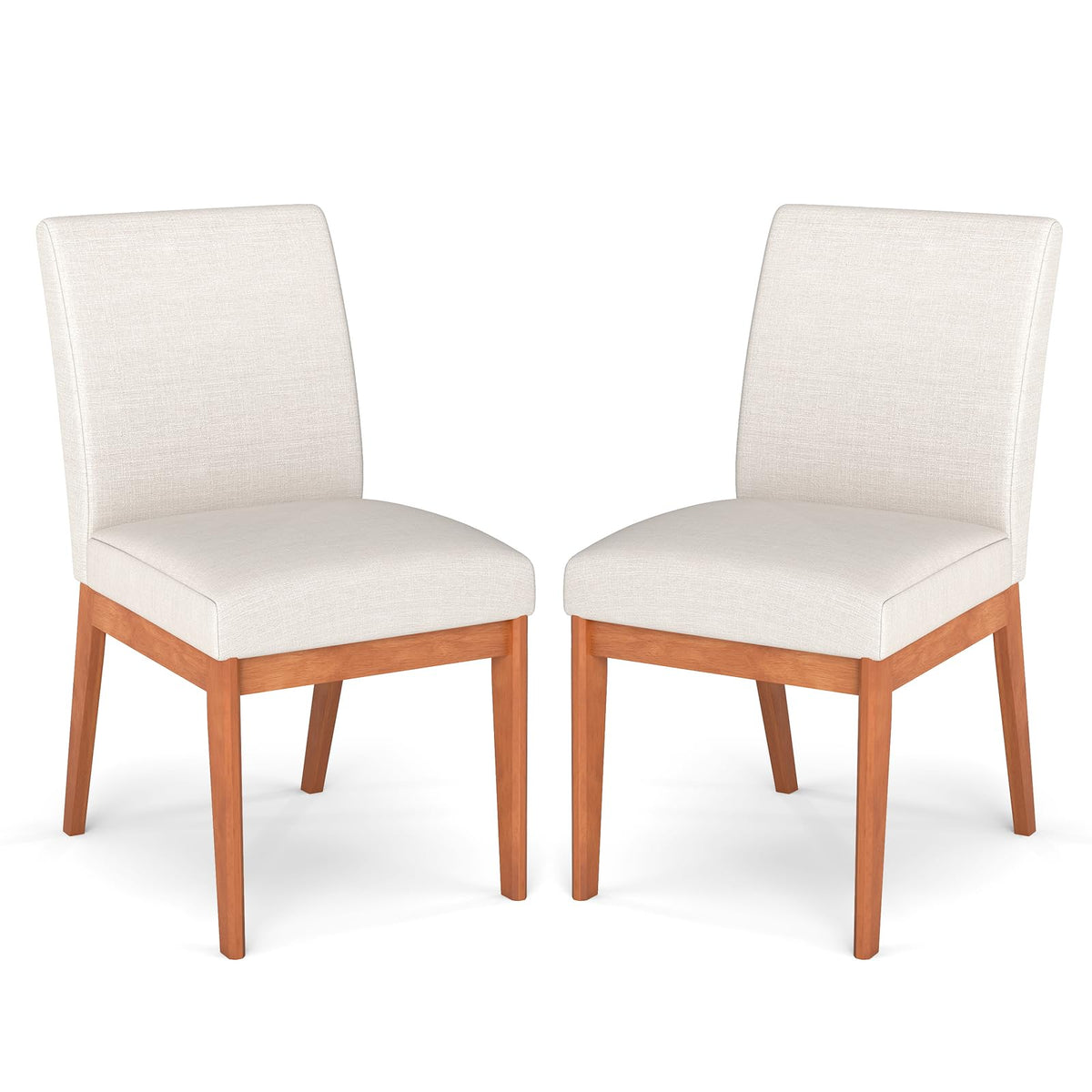Goflame Upholstered Dining Chairs Set of 2 or 4 Kitchen Armless Side Chair w/Rubber Wood Legs