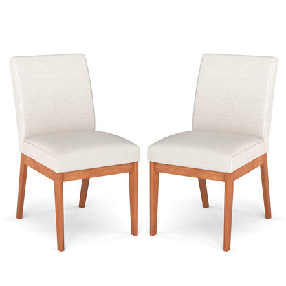 Goflame Upholstered Dining Chairs Set of 2 or 4 Kitchen Armless Side Chair w/Rubber Wood Legs