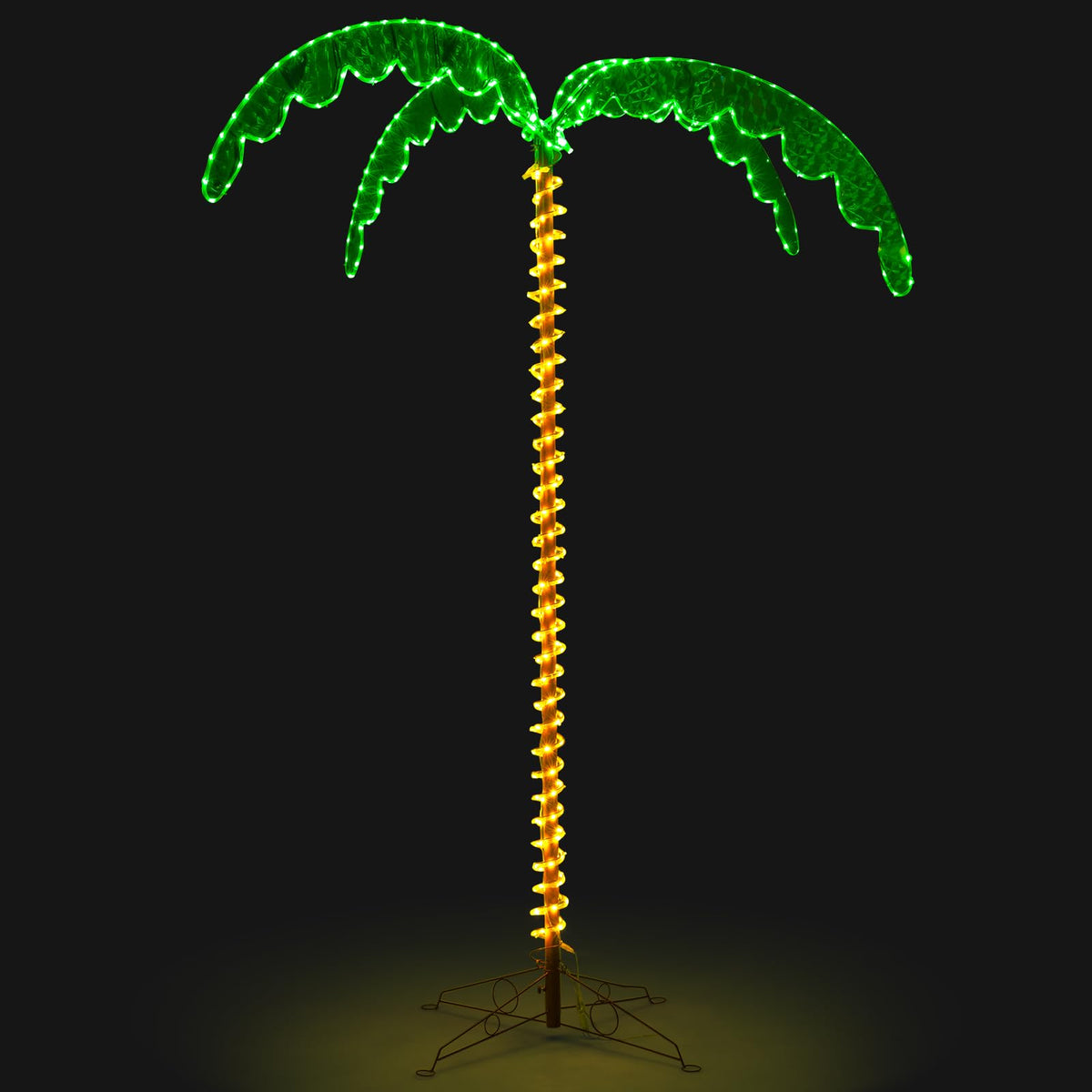 Goflame 7.5 FT Lighted Palm Tree, Tropical Christmas Tree with 332 LED Lights
