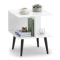 Goflame Mid Century Modern 2-Tier End Table with 2 Storage Compartments (1/2)