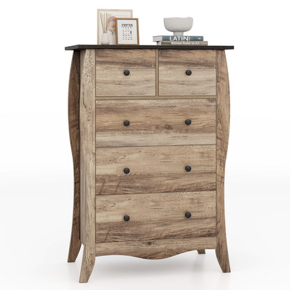 Goflame Storage Cabinet with Foldable & Detachable Fabric Drawers, Anti-Tipping Kit, 26.5” x 15” x 38” Farmhouse Floor Cabinet