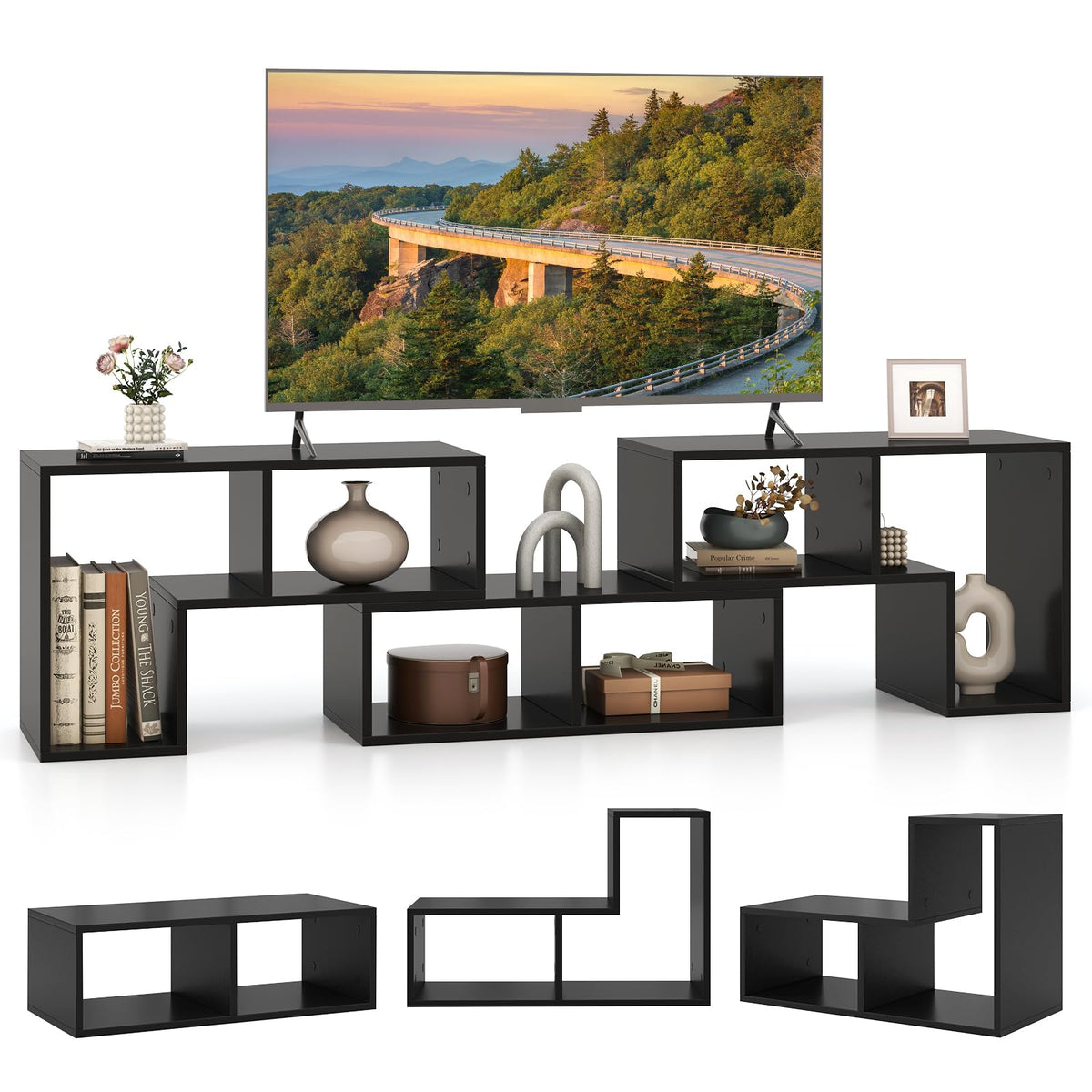 Goflame Free-Combination TV Stand for Bedroom - Entertainment Center for 50 55 60 65 Inch TV
