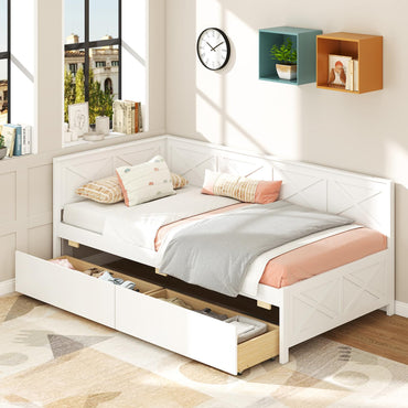 Goflame Twin Daybed with 2 Storage Drawers