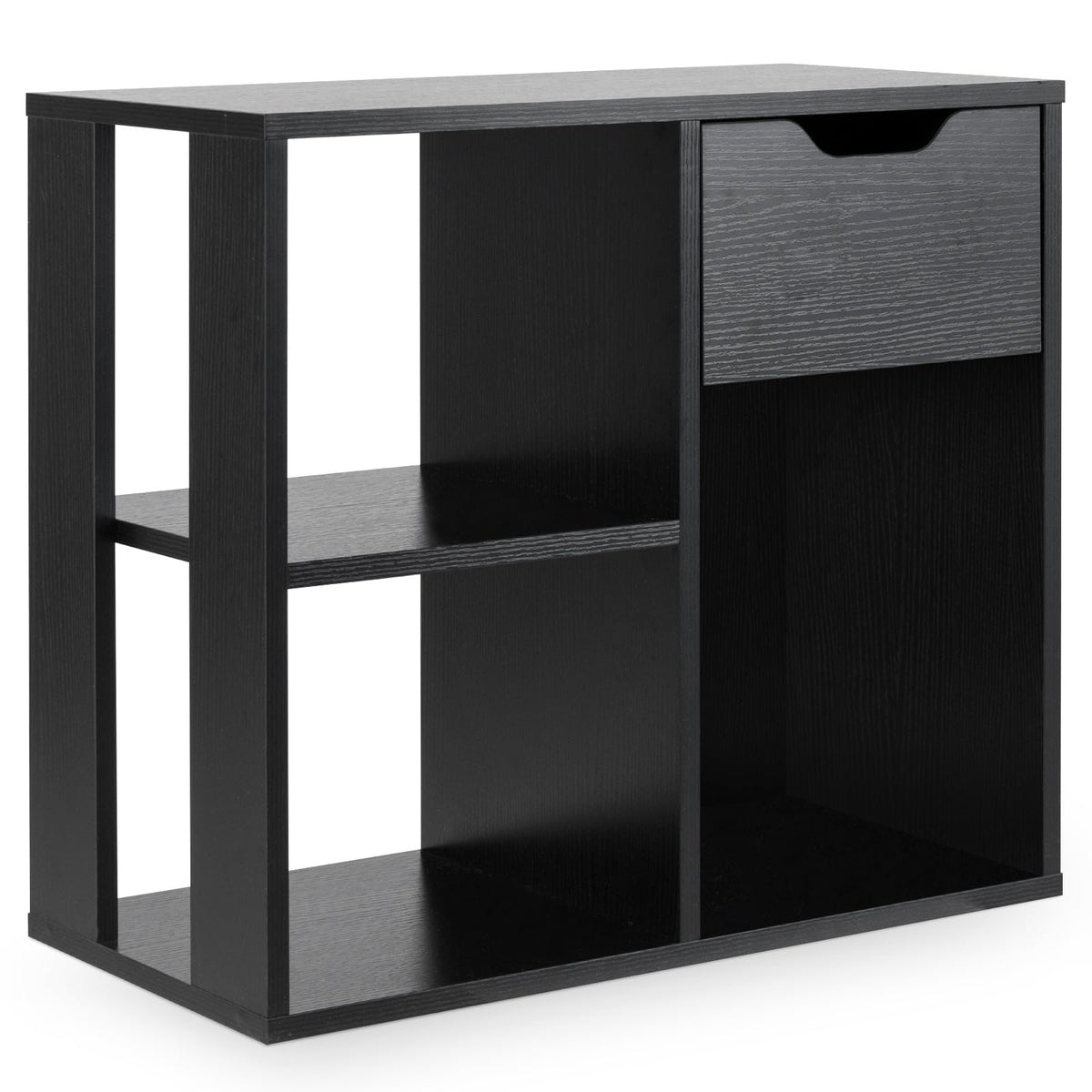 Goflame 3 Cube Bookcase with Drawer, 2 Tier Bookshelf for Small Space, Modern Freestandin
