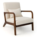 Goflame Modern Accent Chair with Pillow - Comfy Upholstered Lounge Armchair with Anti-Slip Felt Pads