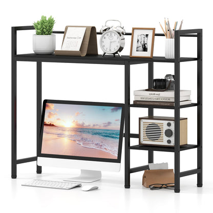 Goflame 4-Tier Desktop Bookshelf | 38.5" Dorm Desk Hutch for 27" Monitor