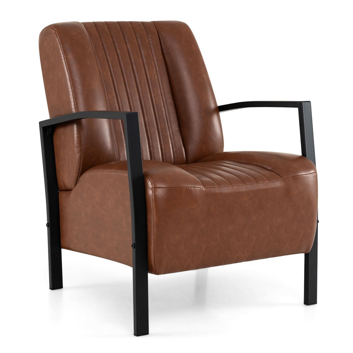 Goflame PU Leather Upholstered Armchair with Padded Seat & Back (1/2)