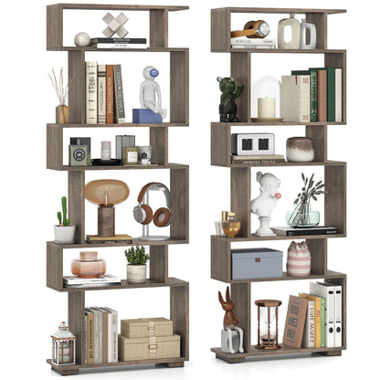 Goflame S Shaped Bookcase with 2 Anti Tipping Kits