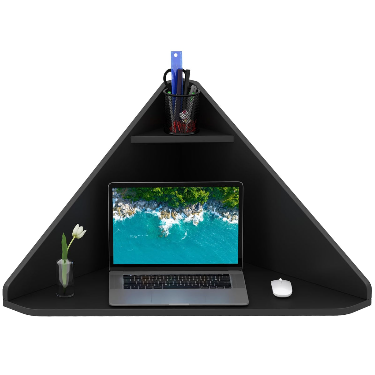 Goflame Wall Mounted Computer Desk with Storage Shelf