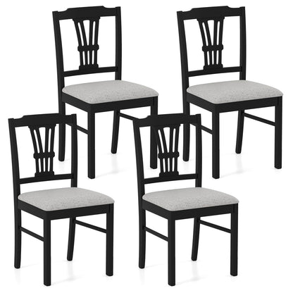 Goflame Wooden Dining Chairs Set of 2/4 Upholstered Kitchen Chairs