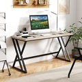 Goflame Large Computer Desk 59" Industrial Home Office Desk with Z-Shaped Metal Leg & Crossbar