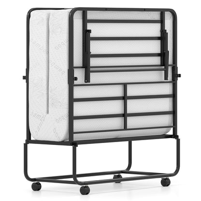 Goflame Twin Folding Bed Frame with Mattress