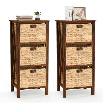 Goflame Wooden X-Design Side Table End Table