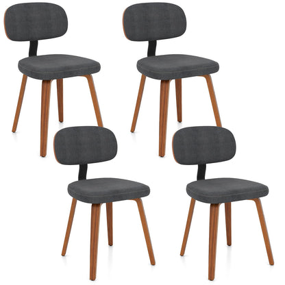 Goflame Wooden Dining Chairs Set of 2/4 Fabric Upholstered Kitchen Chairs