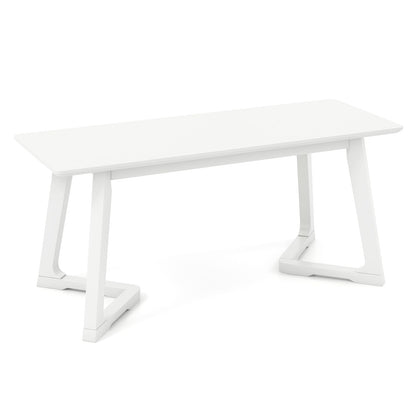 Goflame Set of 1/2 Entryway Bench, 42” Long Dining Bench with Rubber Wood Triangular Legs