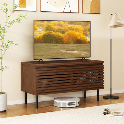 Goflame Mid Century Modern TV Stand for 40 Inch TV with 2 Hidden Compartments