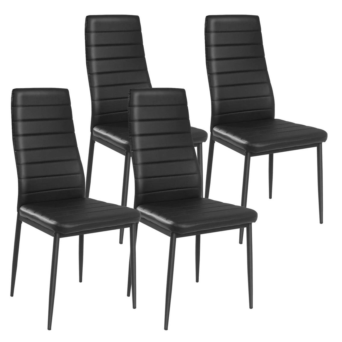 Goflame Set of 4 Dining Chairs, Upholstered Dining Side Chairs with Stain-Proof PVC Leather