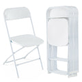 Goflame Folding Chair with Plastic Seat & Back, Heavy-Duty Metal Frame