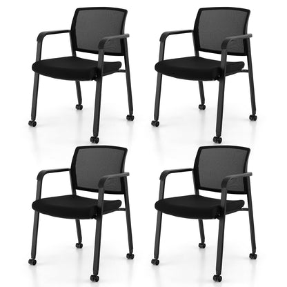 Goflame Waiting Room Chair Set, Rolling Office Desk Chairs with PU Wheels (2 / 4 / 6 / 8 / 10 / 12 Pack Options)
