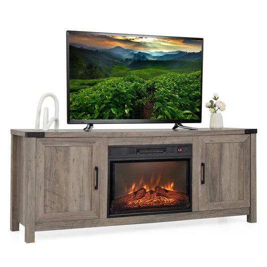 GOFLAME Fireplace TV Stand for TVs Up to 70 Inches with Electric Fireplace and Remote Control