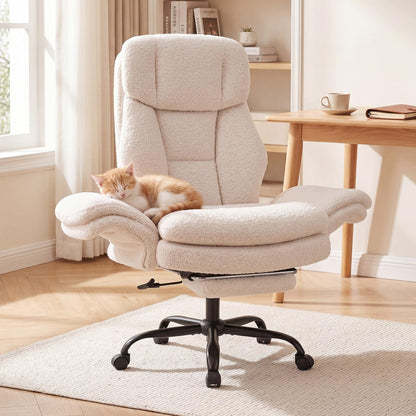 Goflame Criss Cross Legged Reclining Desk Chair with 5-Level Adjustable Armrests