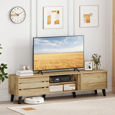 Goflame Mid Century Modern TV Stand for 65-80 Inch TV