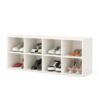 Goflame Shoe Bench 8 Cubes, 40" Entryway Bench with Storage