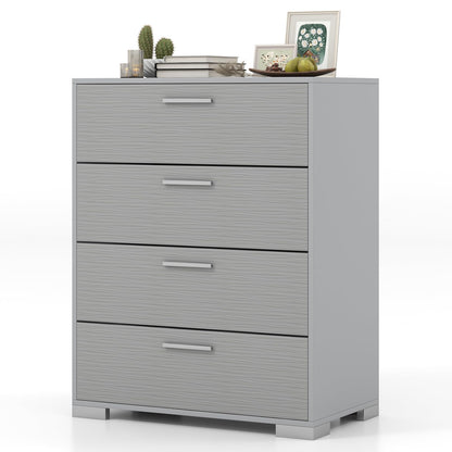 Goflame Storage Cabinet with 4 Drawers, Metal Legs & Handles, Anti-Toppling Devices, Tall Cabinet