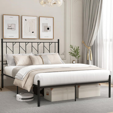 Goflame Queen/Full/Twin Size Metal Bed Frame with Victorian Style Headboard