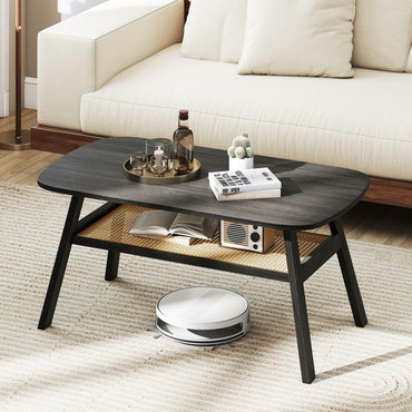 Goflame Rattan Coffee Table for Living Room
