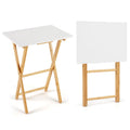 Goflame Folding TV Tray Tables Set of 2 for Small Spaces Bedroom and Living Room
