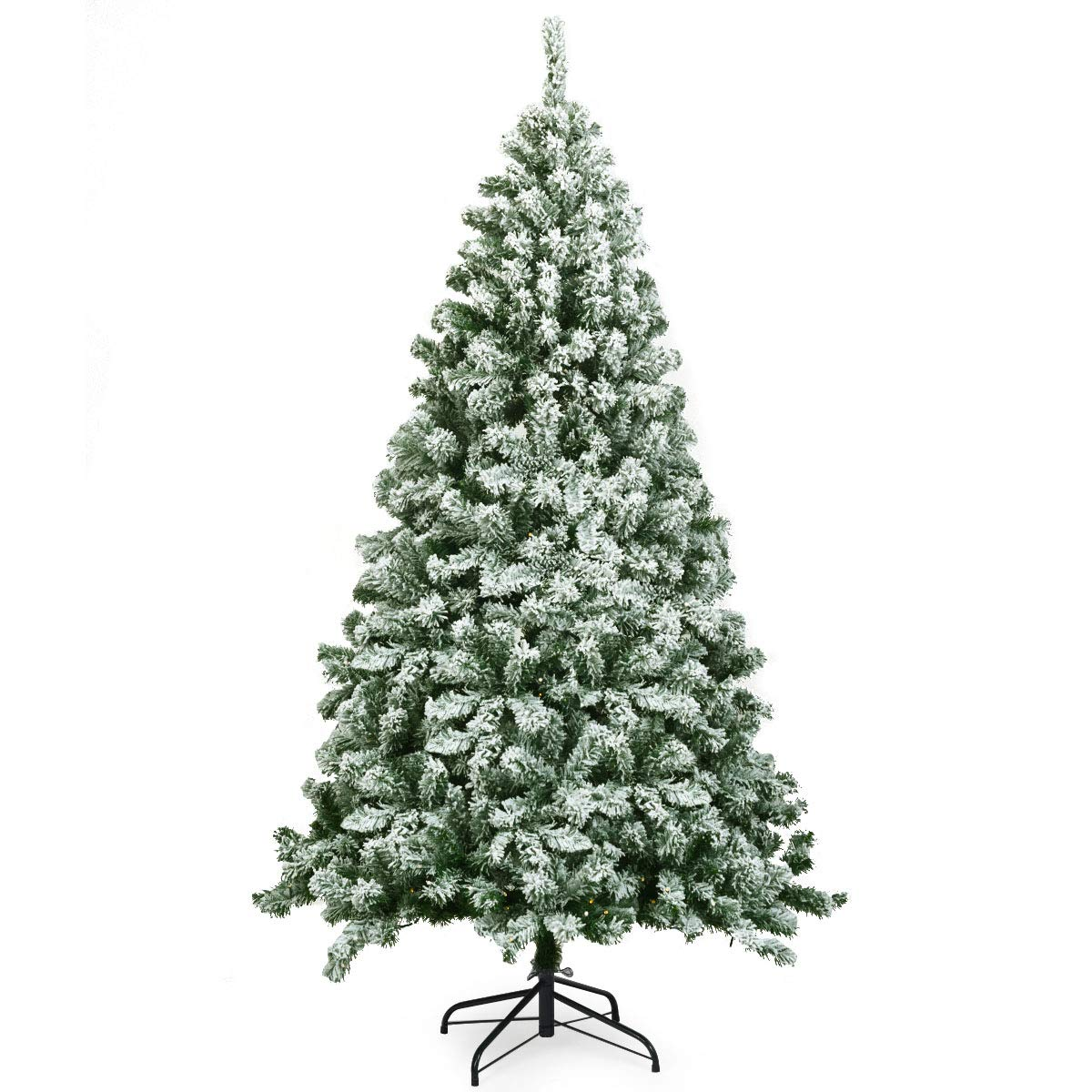 Goflame Snow Flocked Christmas Tree, Artificial Hinged Pine Tree - GoflameUS