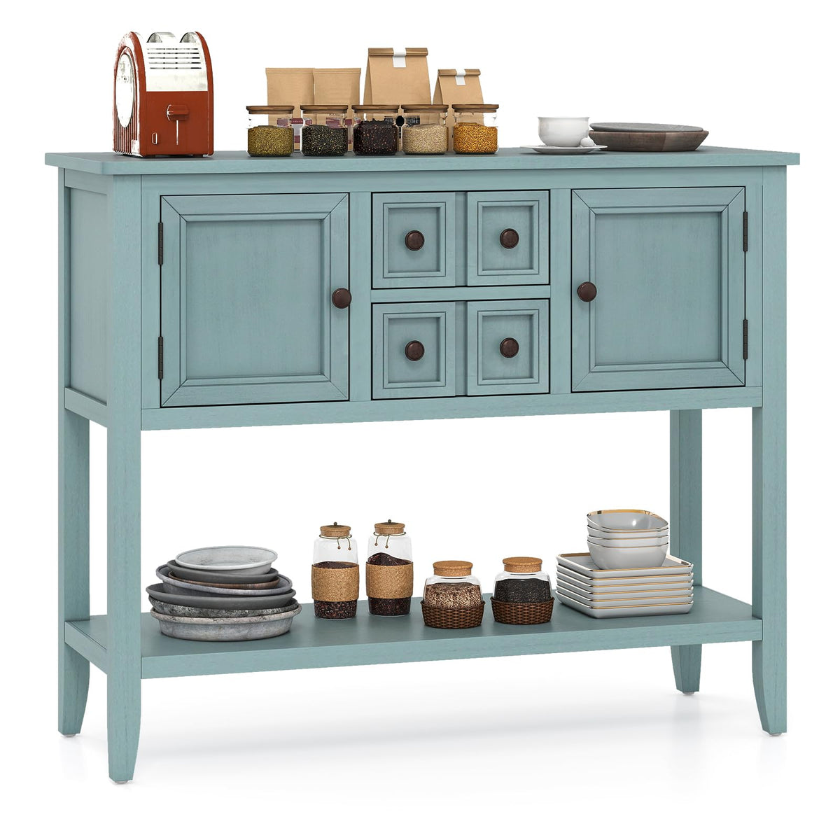 Goflame Sideboard Buffet Cabinet with Storage, 42’’ Wood Credenza