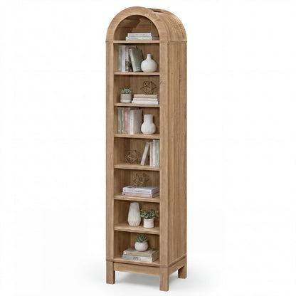 Goflame 71" Tall 8-Tier Arched Modern Bookshelf with 3 Adjustable Shelves (1/2)