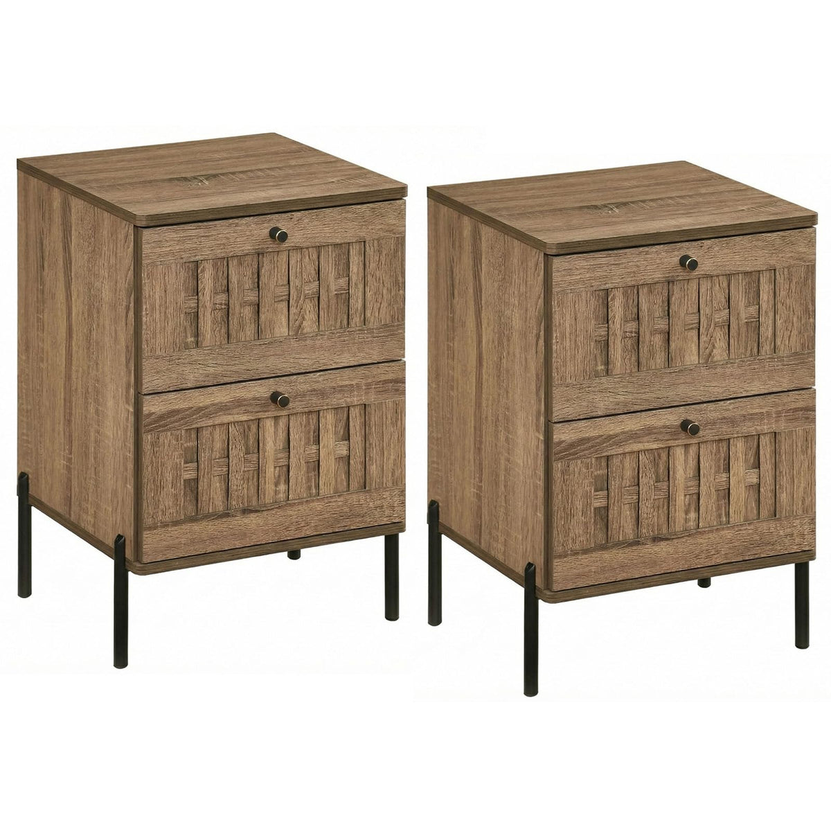 Goflame Night Stand Set 1/2 Mid Century Modern Sofa End Bedside Table