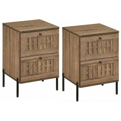 Goflame Night Stand Set 1/2 Mid Century Modern Sofa End Bedside Table