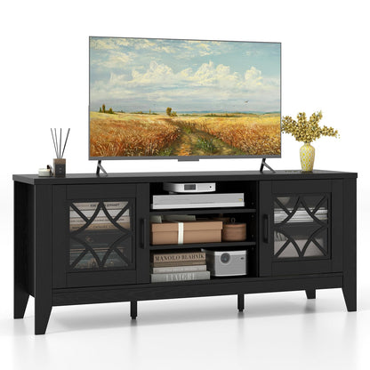 Goflame TV Stand for TVs up to 65”, Entertainment Center with 3-Position Adjustable Shelves