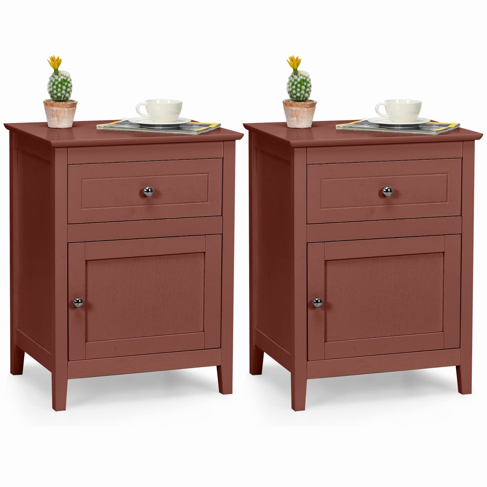 Wooden End Table W/Shelf - Goflame