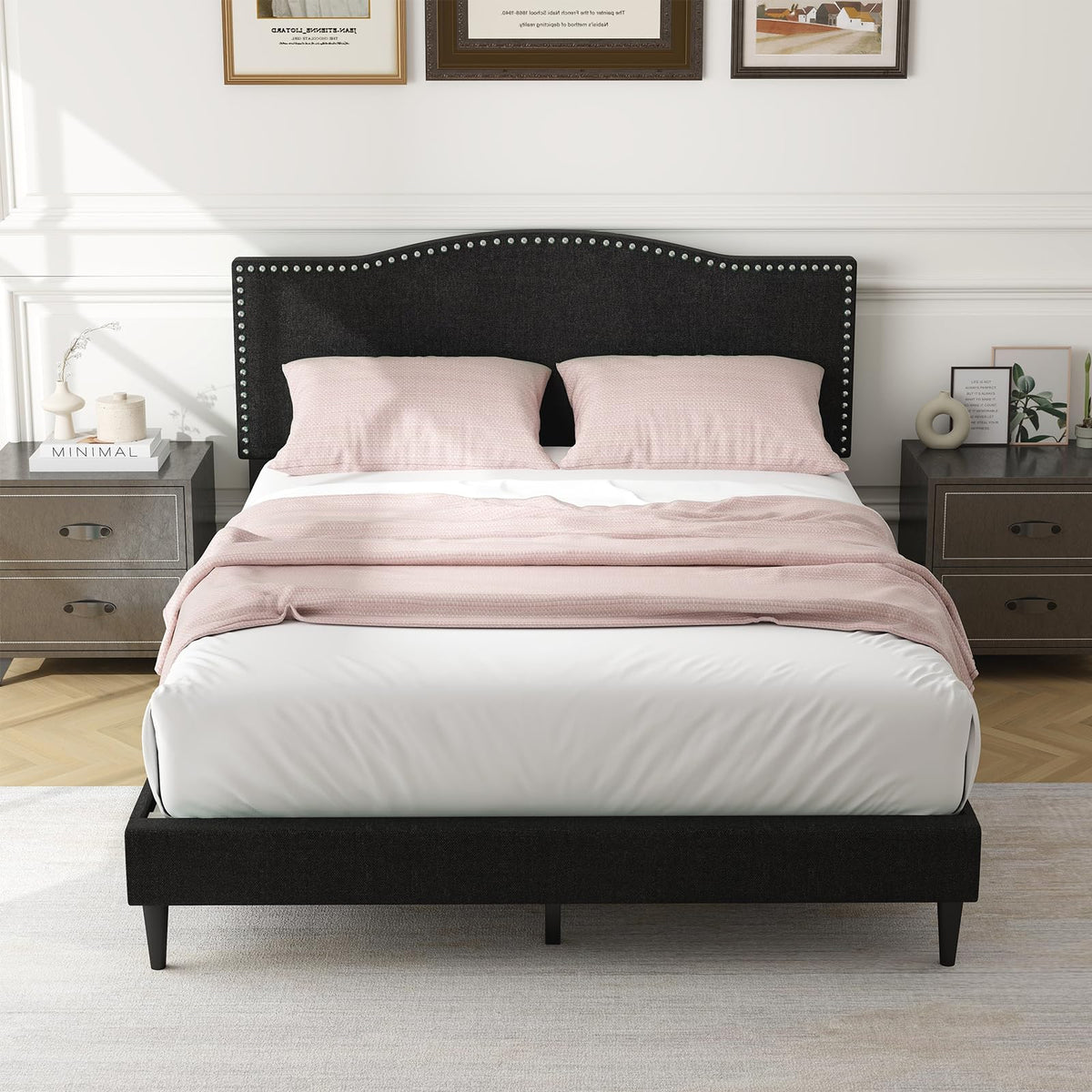 Goflame Queen Bed Frame with Headboard