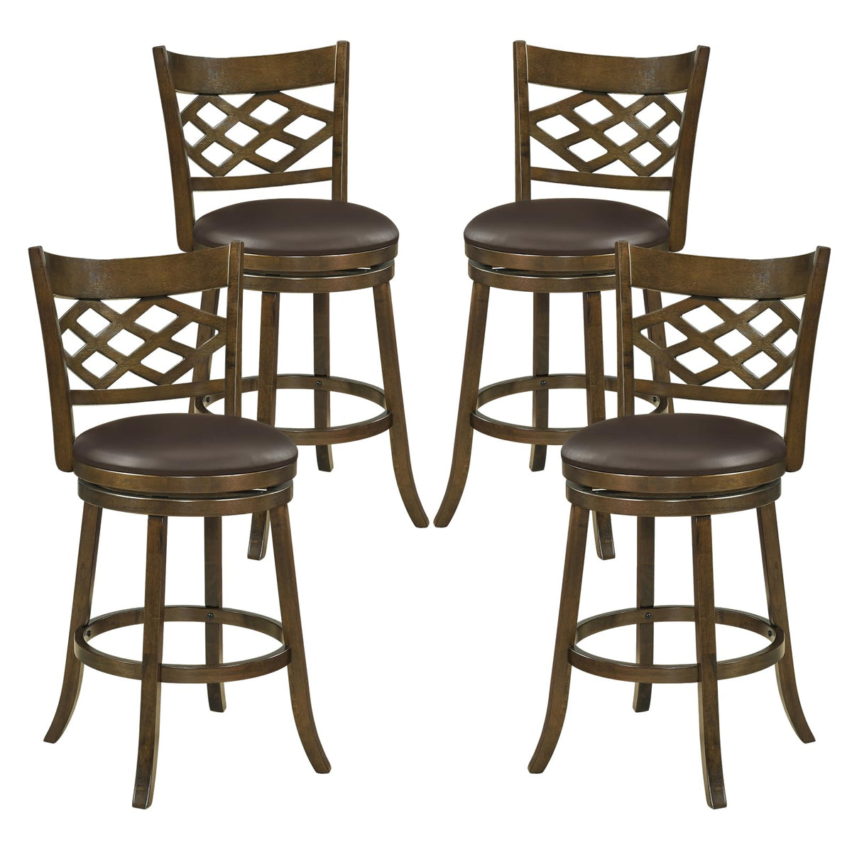 Goflame Swivel Bar Stools Set of 2/4 26"/31" Bar Height Chairs