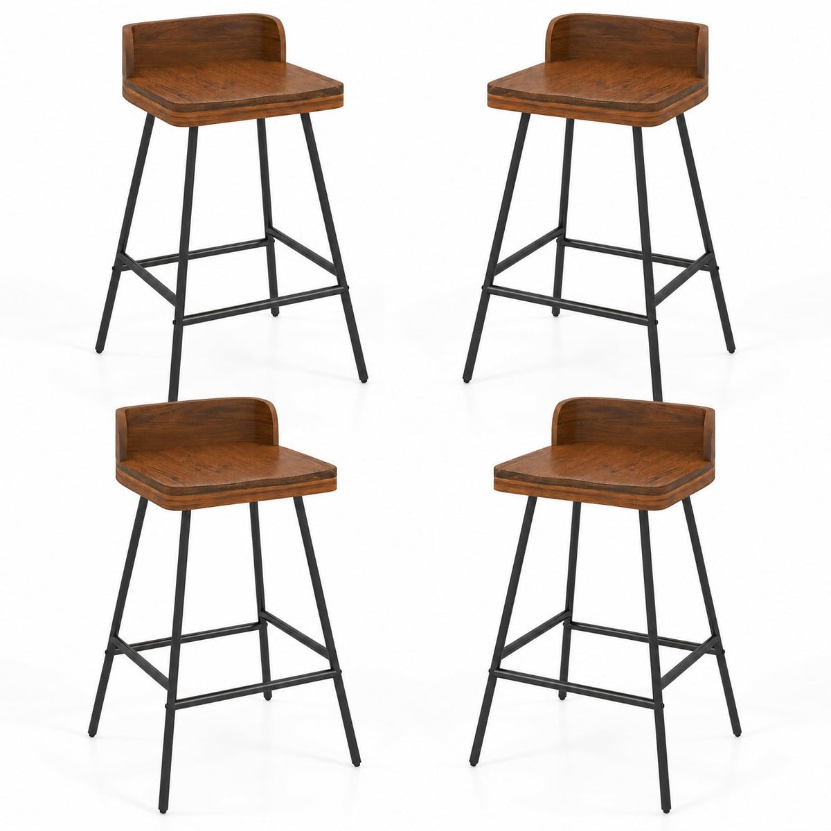 GOFLAME 24" Industrial Bar Stools Set of 1/2/4 Counter Height Barstools