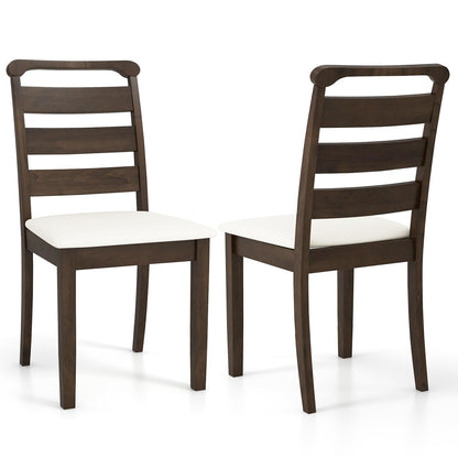 Goflame Wooden Dining Chairs Set of 2/4, Upholstered Kitchen Chairs w/Rubber Wood Frame, Padded Seat