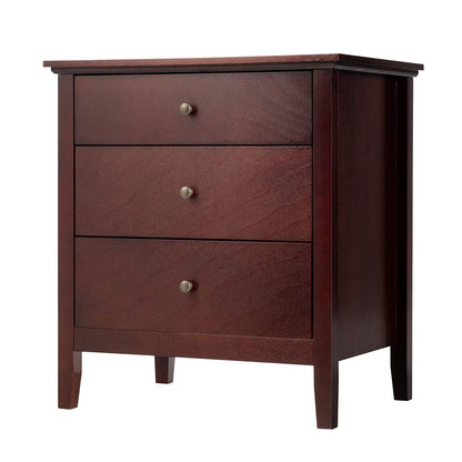 Goflame Nightstand with Drawers Solid Structure Side Table for Storage Bedroom