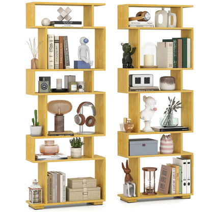 Goflame S Shaped Bookcase with 2 Anti Tipping Kits