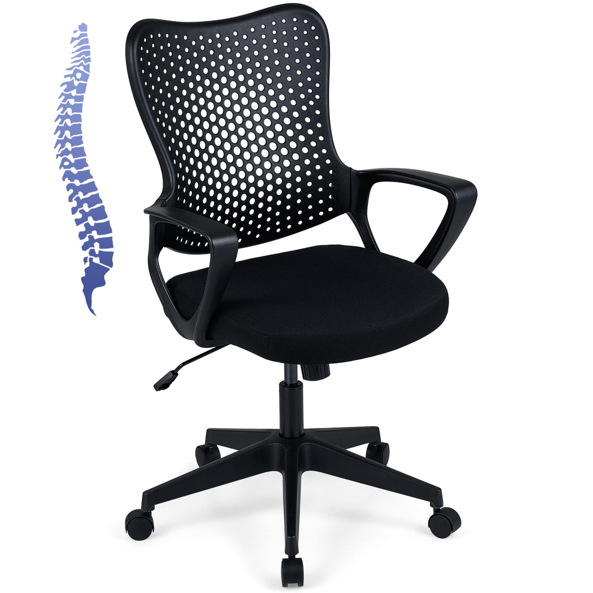 Gianetx Ergonomic Office Chair w/Breathable Butterfly Back & Integrated Armrests (1/2)
