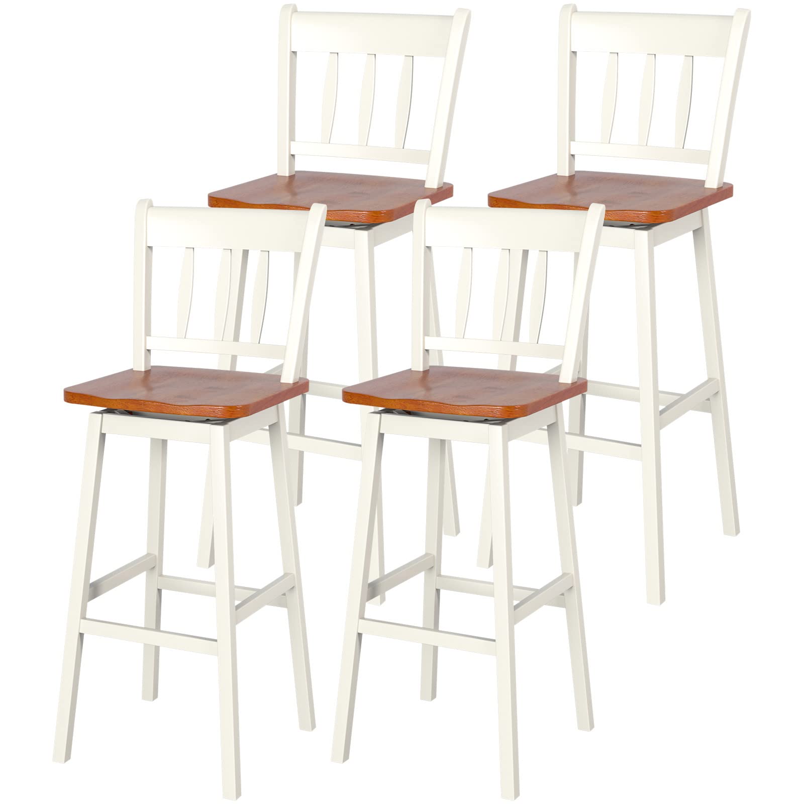 30.5 Inch Rubber Wood Bar Chairs - Goflame