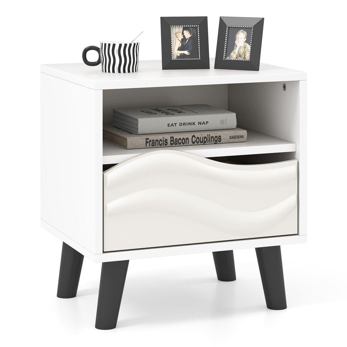 Goflame Mid Century Modern Nightstand