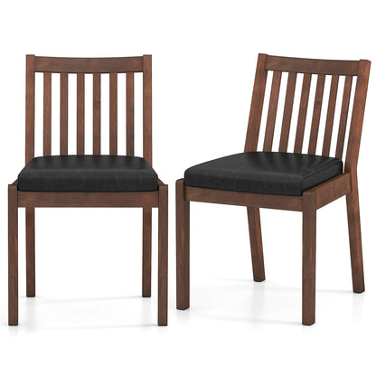 Goflame PU Leather Upholstered Kitchen Chairs w/Rubber Wood Frame Padded Seat